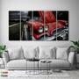 Imagem de Quadro Decorativo Carro Antigo Vermelho 140x65