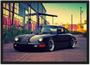 Imagem de Quadro Decorativo Carro Porsche Preto Quartos Salas Decoração Com Moldura