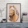 Imagem de Quadro Decorativo Cavalo Com Flores 24x18cm - com vidro