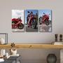 Imagem de Quadro Decorativo Cbr 650 Vermelha Corrida Rodas Motocicleta