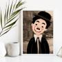 Imagem de Quadro Decorativo Charlie Chaplin Ilustração 24x18cm