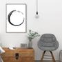 Imagem de Quadro Decorativo Circulo Budista, Enso Moldura Filete, Marrom Cafe