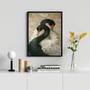 Imagem de Quadro Decorativo Cisnes Branco e Negro 24x18cm - com vidro