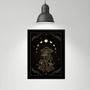 Imagem de Quadro Decorativo Cogumelos Fases Da Lua 24x18cm - com vidro