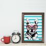 Imagem de Quadro Decorativo com Moldura Marrom Cachorro Bulldog 33x43cm