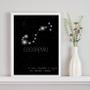 Imagem de Quadro Decorativo Constelação Signo Escorpião 45x34cm - com vidro