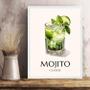 Imagem de Quadro Decorativo Coquetel Mojito 33X24Cm - Com Vidro