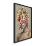 Imagem de Quadro Decorativo Coroa de Flores com 1 Tela Cm ou Cm de Parede para Escritório Banheiro Hall 60cm X Preto