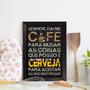 Imagem de Quadro Decorativo Cozinha Café e Cerveja 22x32cm Moldura Pr