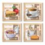 Imagem de Quadro Decorativo Cozinha Café Manhã Padaria 20x20cm Kit 4un