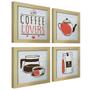 Imagem de Quadro Decorativo Cozinha Café Padaria Copa 20x20cm Kit 4 un