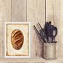 Imagem de Quadro Decorativo Cozinha Pão Francês 24x18cm - com vidro