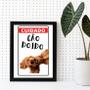 Imagem de Quadro Decorativo Cuidado Cão Doido 45X34Cm