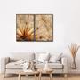 Imagem de Quadro Decorativo Dente de Leão Marrom com 2 Telas de Parede para Sala Quarto Escritório 60cm X 90cm Preto
