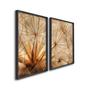 Imagem de Quadro Decorativo Dente de Leão Marrom com 2 Telas de Parede para Sala Quarto Escritório 60cm X 90cm Preto