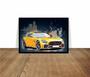 Imagem de Quadro Decorativo Design Ilustração Carro Esportivo Amarelo Com Moldura RC012