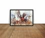 Imagem de Quadro Decorativo Design Ilustração Cavalos Abstrato Com Moldura RC004
