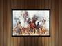Imagem de Quadro Decorativo Design Ilustração Cavalos Abstrato Com Moldura RC004