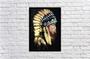 Imagem de Quadro Decorativo Design Índio Com Cocar Cultura Indígena Com Moldura RC042