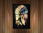 Imagem de Quadro Decorativo Design Índio Com Cocar Cultura Indígena Com Moldura RC042