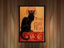 Imagem de Quadro Decorativo Design Le Chat Noir Gato Preto Com Moldura RC030