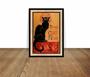 Imagem de Quadro Decorativo Design Le Chat Noir Gato Preto Com Moldura RC031