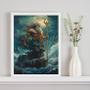 Imagem de Quadro Decorativo Deus Do Mar- Poseidon 24x18cm - com vidro