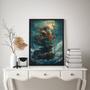 Imagem de Quadro Decorativo Deus Do Mar- Poseidon 45x34cm - com vidro