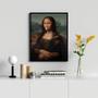 Imagem de Quadro Decorativo Divertido Banheiro - Monalisa 33x24cm - com vidro