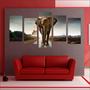 Imagem de Quadro Decorativo Elefante Animais Mosaico Moderno 5 Peças