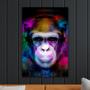 Imagem de Quadro Decorativo em Tela Dj Macaco Colorido 60x40cm para Sala Recepção Escritório Quarto
