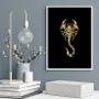 Imagem de Quadro Decorativo Escorpião Dourado 24x18cm - com vidro