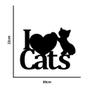 Imagem de Quadro Decorativo Escultura I Love Cats Preto 30x22x0,3 MDF