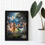 Imagem de Quadro Decorativo Fadas Coloridas 33x24cm - Com Vidro