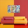 Imagem de Quadro Decorativo Finanças Dinheiros Decorações Com 3 peças Com Moldura