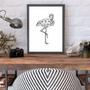 Imagem de Quadro Decorativo Flamingo Geométrico 24x18cm