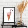 Imagem de Quadro Decorativo Flamingo Sorvete 33x24cm