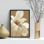 Imagem de Quadro Decorativo Flor Branca Fundo Marrom 24X18Cm - Vidro