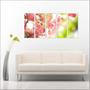 Imagem de Quadro Decorativo Flor Rosa Salas Decorações Mosaico 5 Peças GG15