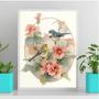 Imagem de Quadro Decorativo Floral Casal Pássaros 33x24cm - com vidro