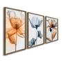 Imagem de Quadro Decorativo Floral Flores com Caule com 3 Telas 50x75 e 60x90 de Parede para Sala Quarto Escritório