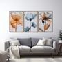 Imagem de Quadro Decorativo Floral Flores com Caule com 3 Telas 50x75 e 60x90 de Parede para Sala Quarto Escritório