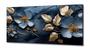 Imagem de Quadro Decorativo Flores Azuis Moderno em Tecido Canvas 130x60 cm