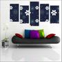 Imagem de Quadro Decorativo Flores Paisagens Natureza Decorações Salas 5 peças com Moldura