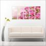 Imagem de Quadro Decorativo Flores Rosa Salas Decorações Mosaico Com 5 Peças