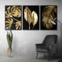 Imagem de Quadro Decorativo Folhas Ouro  Moldura Alta 40x60