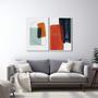 Imagem de Quadro Decorativo Formas Abstratas com 2 Telas 50x75 e 60x90 de Parede para Sala Quarto Escritório