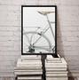 Imagem de Quadro Decorativo Fotografia Branca Bicicleta 33X24Cm Vidro