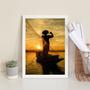 Imagem de Quadro Decorativo Fotografia Pescador- Por Do Sol 45x34cm - com vidro