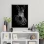 Imagem de Quadro Decorativo Fotografia Zebra 45x34cm - com vidro